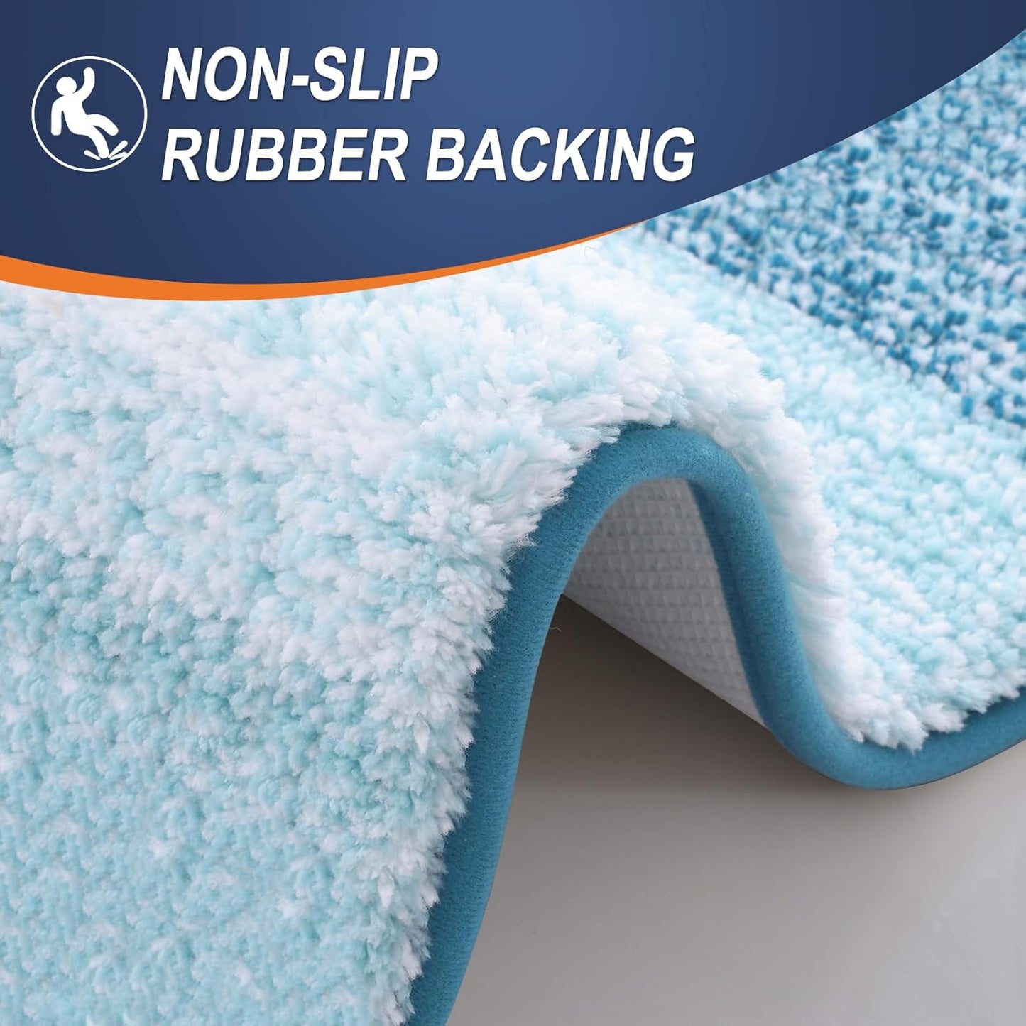 OLANLY Bathroom Runner Rugs 70x24, Extra Soft Absorbent Microfiber Bath Rugs, Rubber Backing, Quick Dry, Washable Bath Mats for Bathroom Floor, Tub and Shower, Home Decor Accessories, Peacock Blue