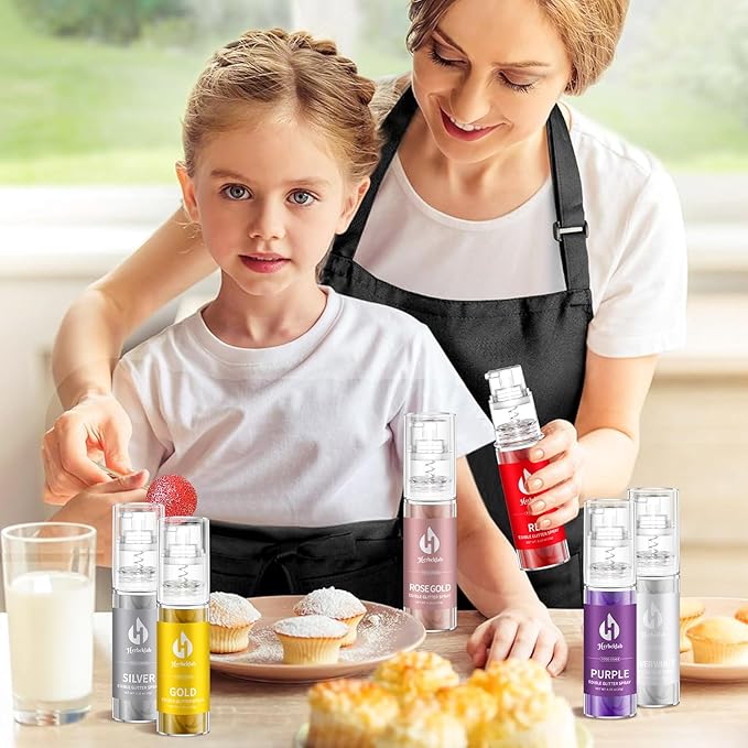 Silver Edible Glitter Spray - 10g Edible Silver Glitter for Cakes Food Grade Metallic Shimmer Powder Cake Sprinkles for Cookie Decorating Chocolate Strawberry