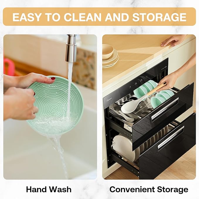 Silicone Banneton, Sourdough Bread Baskets (Set of 6, 5 Inch), Round Proofing Bread Bowls with Starter Kit, Bread Making Baking Supplies