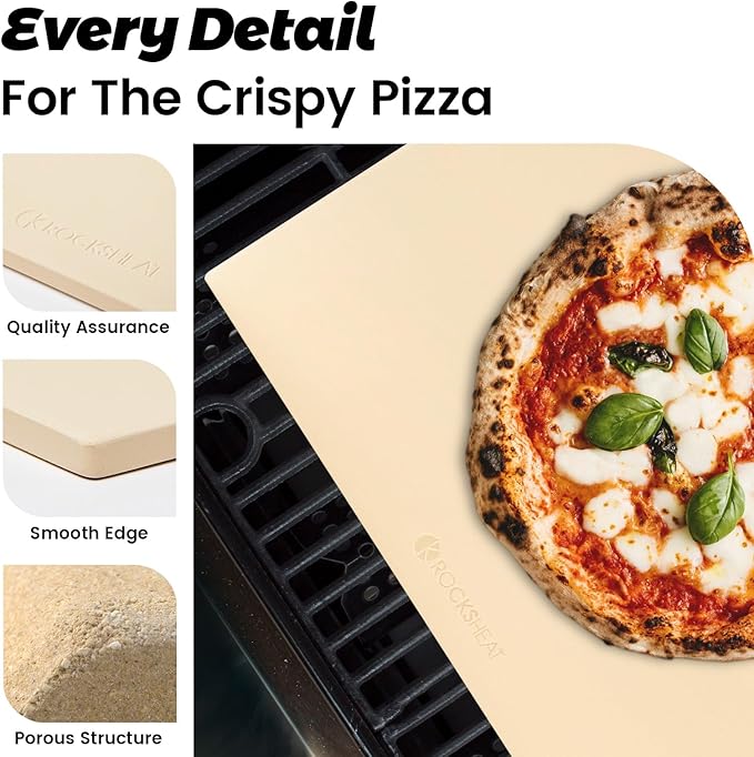 Pizza Stone, Rectangular Extra Large 22" x 14" x 0.6" Pizza Stones for Oven Grill BBQ, Industrial Commercial Heavy Duty Cordierite Baking Stone for Pizza Bread, Outdoor Pizza Accessories