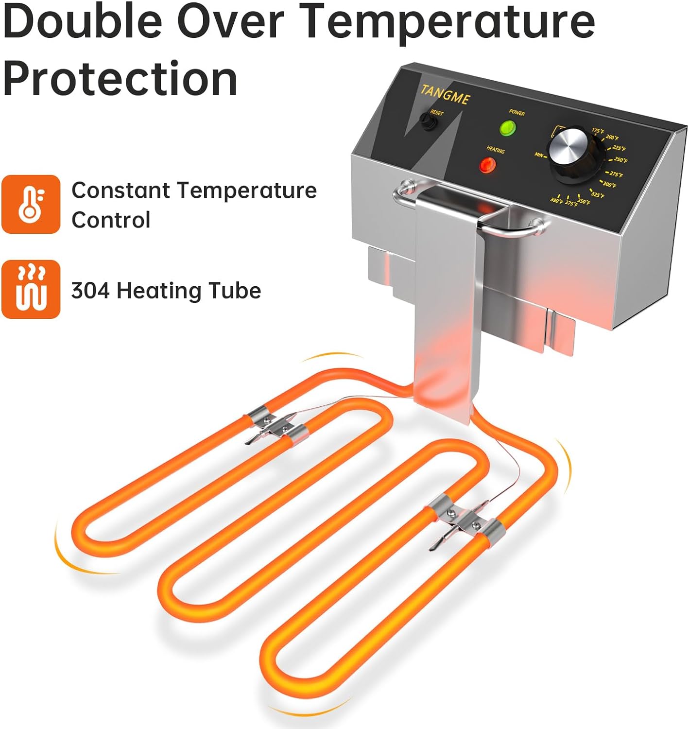 Commercial Deep Fryer 3500W Electric Countertop Fryer 25.4Qt Heavy Duty Large Stainless Steel Deep Fryers with Double Baskets, Lid and High Legs for Restaurant, UL Certified