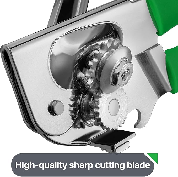 Commercial Can Opener, UHIYEE Hand Crank Can Opener Manual Heavy Duty with Comfortable Extra-long Handles, Oversized Knob, Large Handheld Can Open Easy for Big Cans, Green