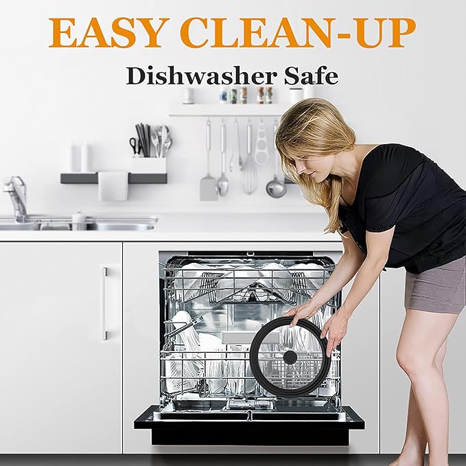 Universal Lid for Pots, Pans and Skillets Vented Tempered Glass with Heat Resistant Silicone Rim, Fits 11 inch, 12 inch, 12.5 inch Cookware, Replacement Lid, Black