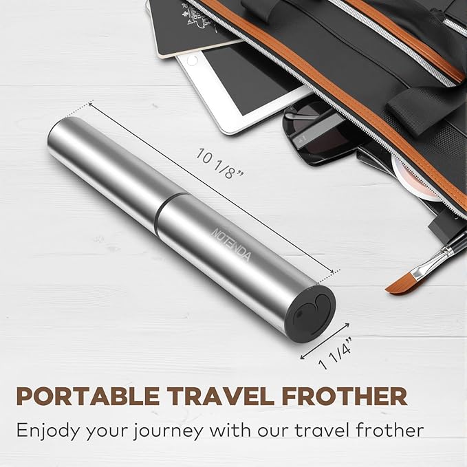 Rechargeable Milk Frother Battery Operated,2-Speed Portable Travel Frother,Electric Milk Foamer Coffee Frother for Latte, Cappuccino, Hot Chocolate Drink Mixer with Double Mini Whisks and USB Cable