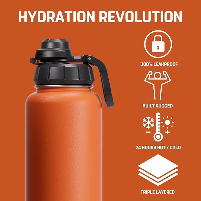 Vessence Tea Infuser Bottle - 32 Oz Insulated Loose Leaf & Fruit Infuser Bottle | Leak Proof with FlowSip Lid