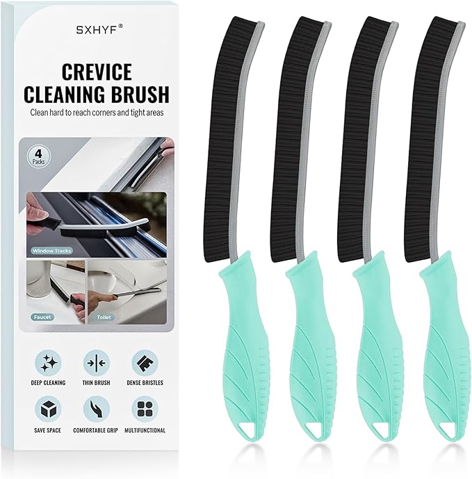 SXhyf Crevice Cleaning Brush - Grout Scrub Brush, House Cleaning Supplies, Gap Cleaning Tools, Home Essentials, Gifts for Women Men, Hard Bristle Crevice Cleaner Brush for Household Use, Bathroom