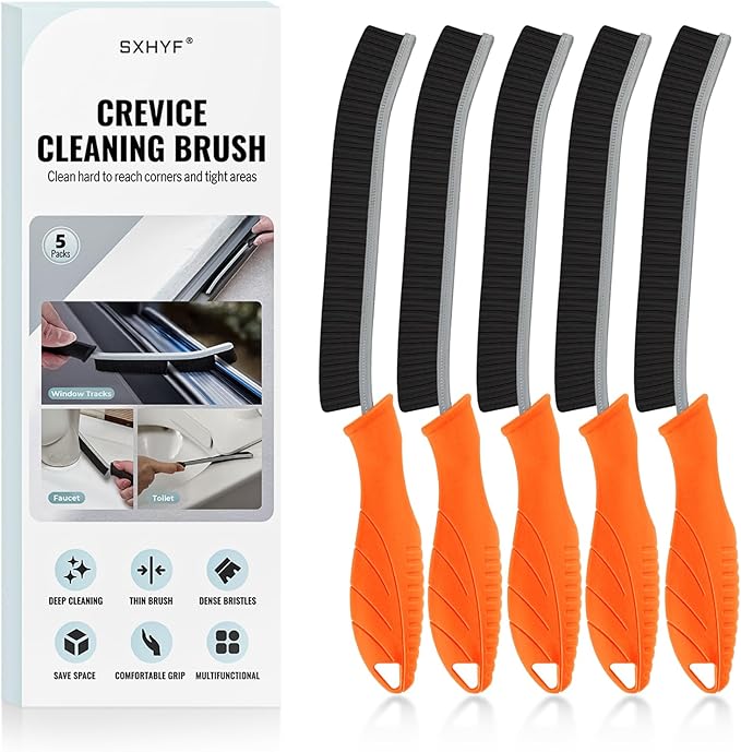 SXhyf Crevice Cleaning Brush - Grout Scrub Brush, House Cleaning Supplies, Gap Cleaning Tools, Home Essentials, Gifts for Women Men, Hard Bristle Crevice Cleaner Brush for Household Use, Bathroom