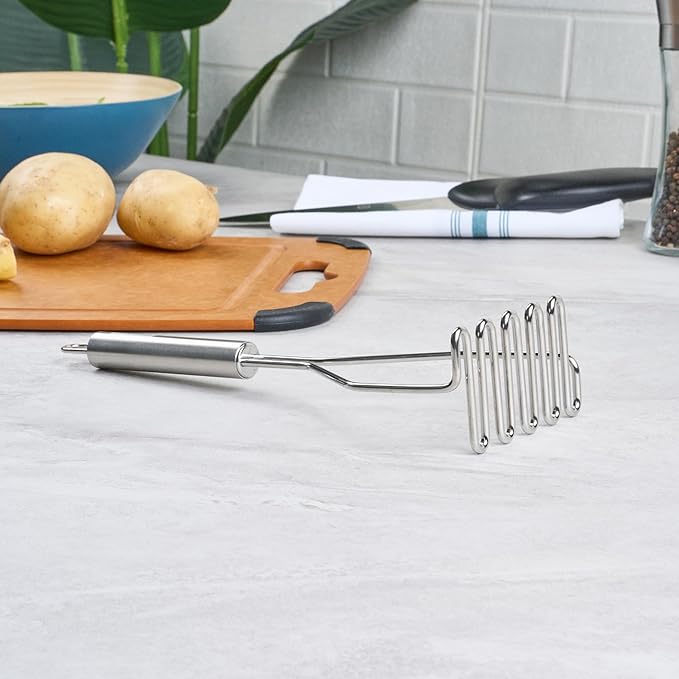 Restaurantware-German Standard Wire Mashers With Ergonomic Handle, 24 Heavy-Duty Potato Mashers - Dishwashable, Durable, Stainless Steel Food Mashing Tool, For Avocado, Beans, Sweet Potatoes, And More