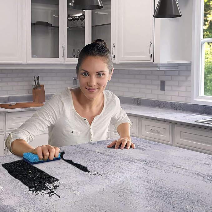 SCRUBIT Kitchen Scrub Sponges - Non-Scratch Dishwashing Sponge for Cleaning Dishes, pots and Pans - 12 Pack (Blue)