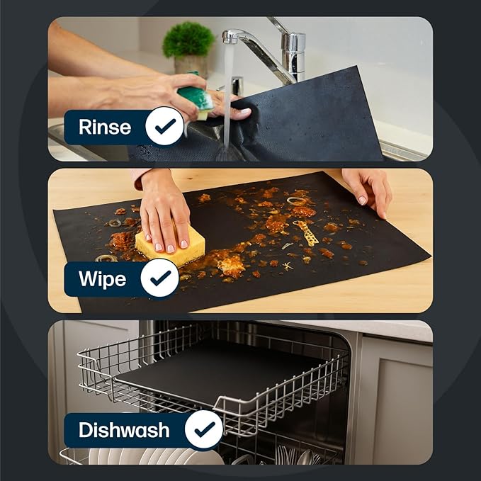 Cooks Innovations Non-Stick Oven Protector Mat - Heavy Duty Nonstick Oven Rack Liners to Protect Convection, Electric, Gas, & Microwave Ovens - BPA & PFOA Free Heat Resistant Baking Mat