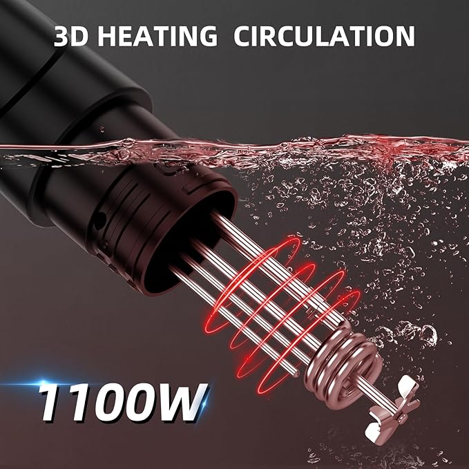 5G WIFI Sous Vide Machine|1100 Watts Sous Vide-Precision Cooker with Bag, Recipes| Thermal Immersion Circulator, Fast Heating with Accurate Temperature and Timer, LED Touch Screen/APP Control,Black