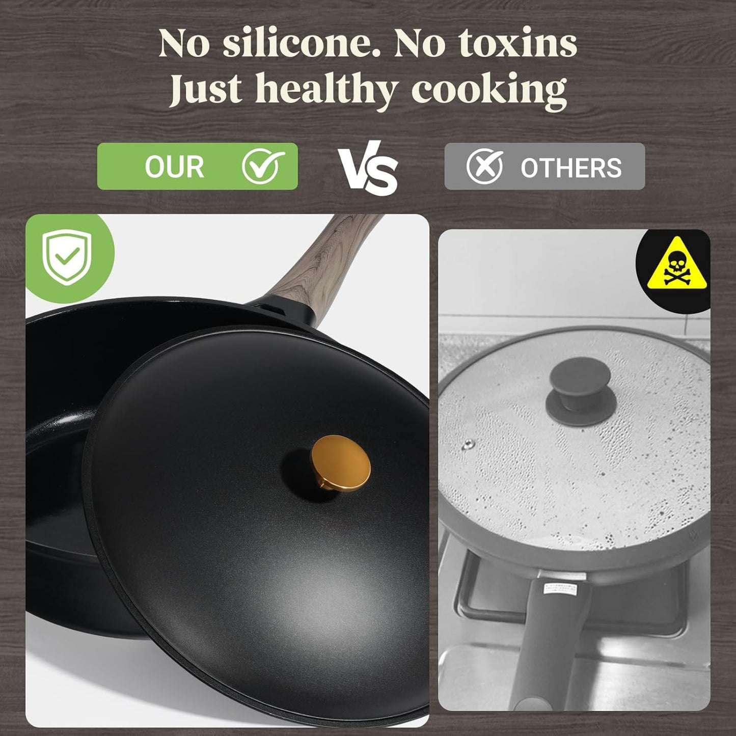 21Pcs Pots and Pans Set with Aluminum Lid, Nonstick Ti-Ceramic Cookware Sets, Induction Cookware Non Stick Cooking Set w/Frying Pans & Saucepans(PFOS, PFOA Free)-Black