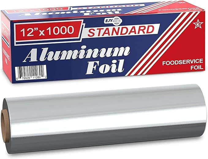 Standard Premium Aluminum Foil | 12”x1000 Feet Long | Industrial Size and Strength | Commercial Grade & Length Foil Wrap for Food Service Industry and Home Use| Strong Silver (1 Pack)