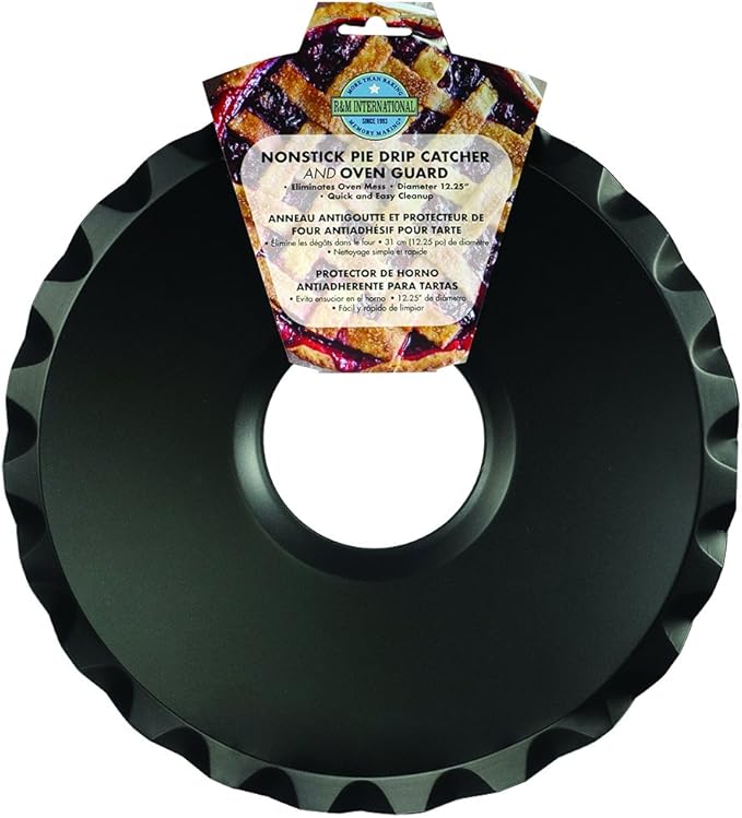 R&M International Non-Stick 12.25" Pie Drip Catcher and Oven Guard