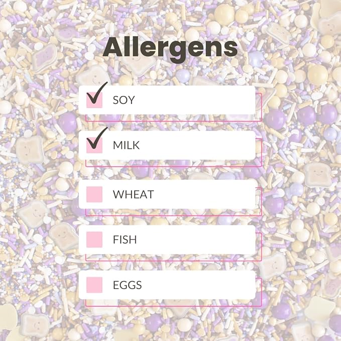 Sprinkle Pop PB&J Sprinkle Mix| lavender Purple Gold Cream Chocolate Sprinkles with ~20 Peanut Butter & Grape Jelly Slice Wafer Papers| Sprinkles Made in USA for Decorating Cake Cupcakes Cookies, 4oz