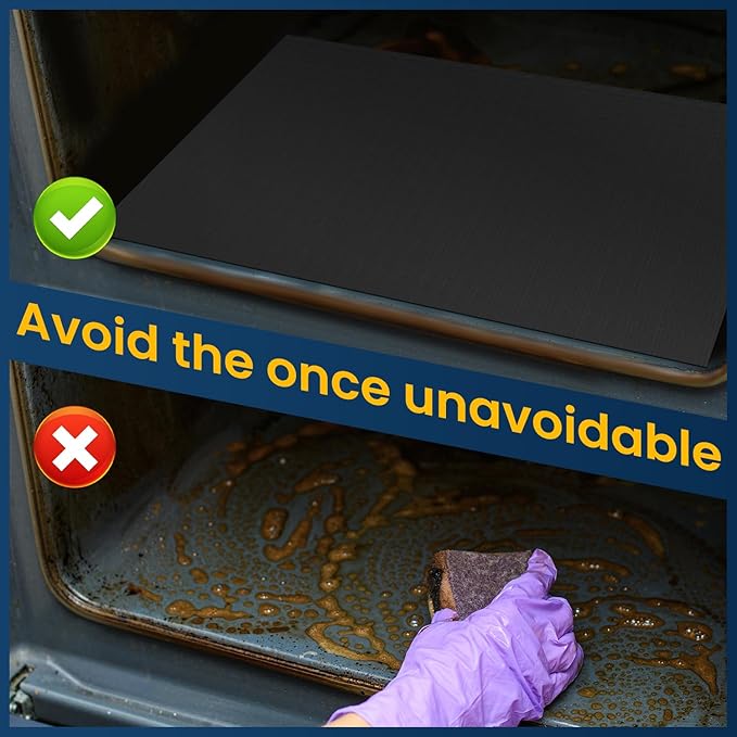 4Pack Oven Liners for Bottom of Electric Gas Oven, Thick Heavy Duty Nonstick Teflon Oven Mat, Heat Resistant Grill Baking Mats Outdoor BPA and PFOA Free Oven Floor Protector Liner
