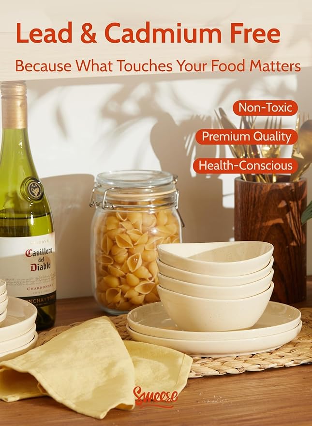 Sweese 5 Inch Porcelain Small 10 oz Bowls Set of 6, for Dessert | Ice cream | Soup | Rice | Fruits | Small Portions - Microwave, Dishwasher, and Oven Safe - Beige