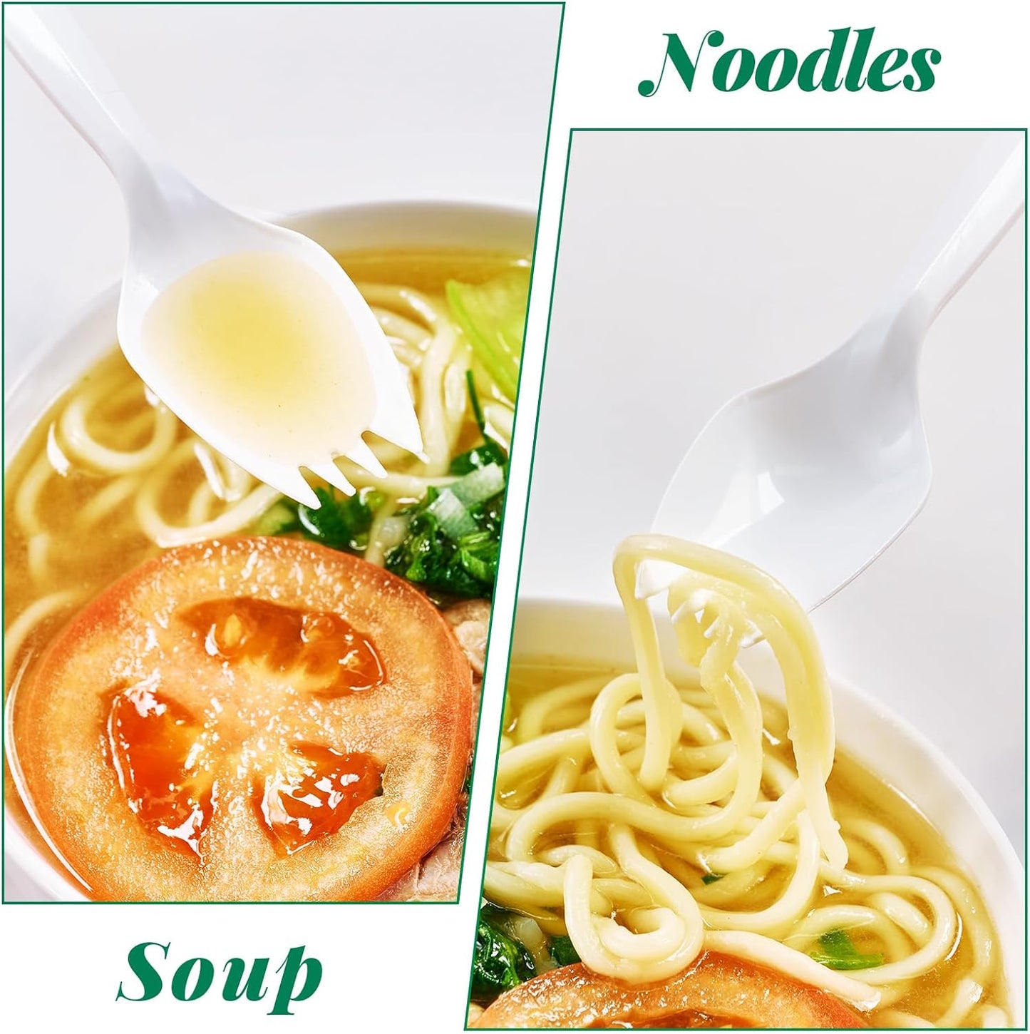 FOCUSLINE 1000 Count White Plastic Sporks, Disposable Sporks Bulk, Heat Resistant Disposable for Take out Restaurants, Family Gatherings, Outdoor Activities