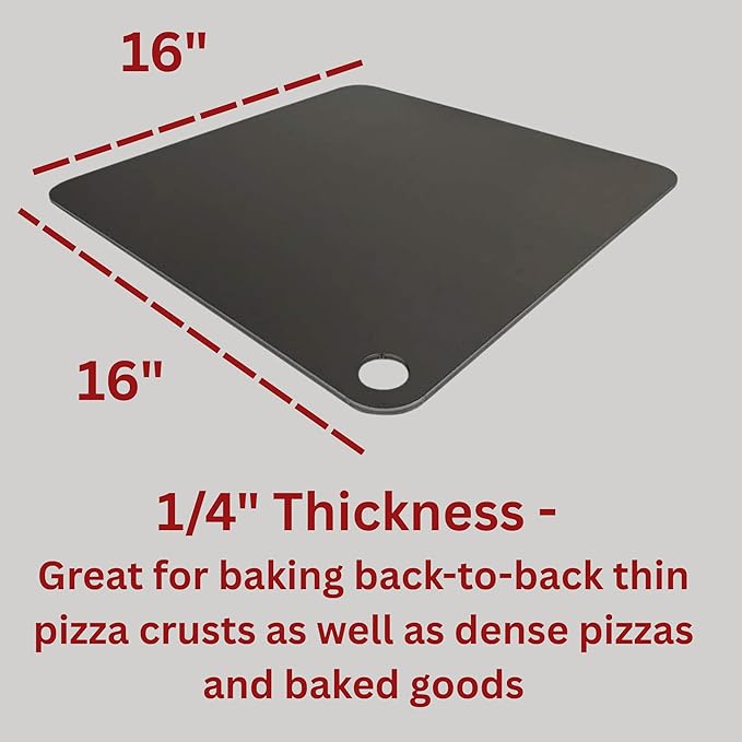 16" by 16" Pizza Steel (1/4" Thickness) - Multipurpose Cooking Steel for Ovens & Grills - Made in the USA