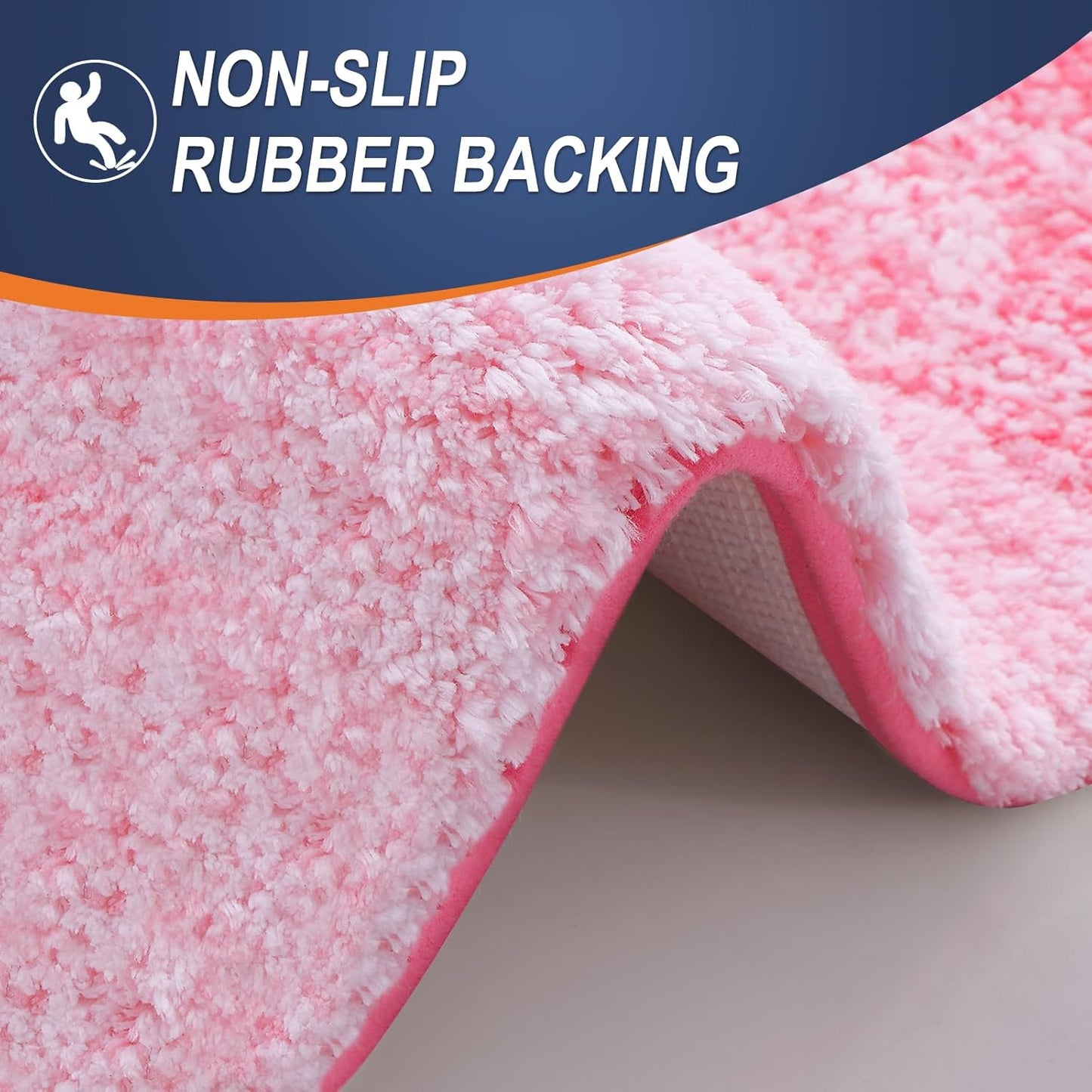 OLANLY Bathroom Runner Rugs 59x20, Extra Soft Absorbent Microfiber Bath Rugs, Rubber Backing, Quick Dry, Machine Washable Bath Mats for Bathroom Floor, Tub and Shower, Home Decor Accessories, Pink