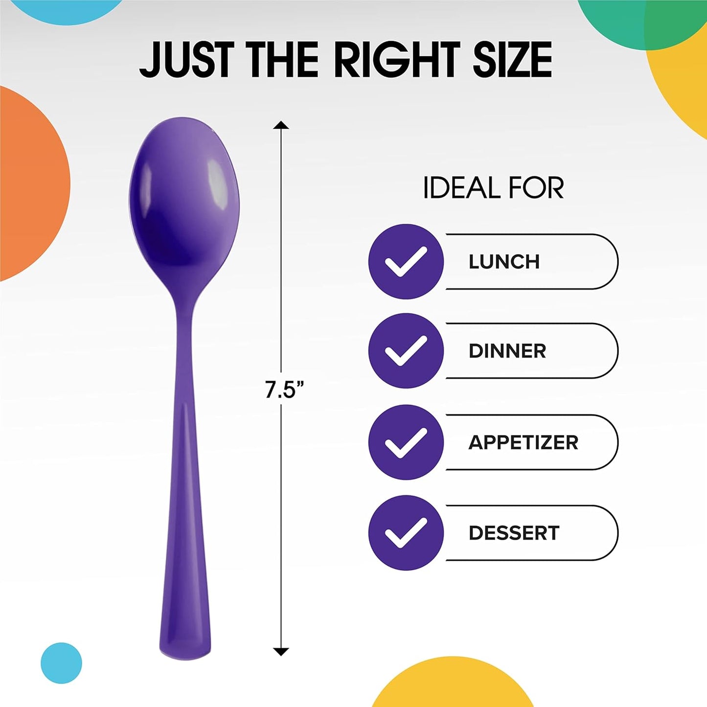 Purple Plastic Spoons 200 Pcs Purple Spoons Disposable Utensils Heavy Duty Plastic Cutlery Set Disposable Cutlery Sets Flatware Sets Silverware Set Party Supplies & Party Tableware Party Solids