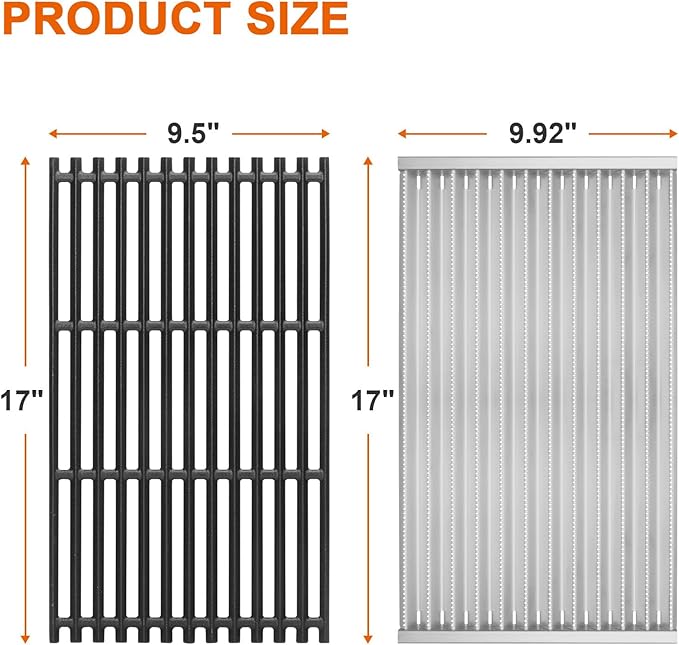 DELSbbq Grill Grates and Emitter Plates for Charbroil Commercial Infrared 4 Burner 463242715 463242716 463276016 466242715 466242716 466242815 466242816 463257520 463255020, G533-0009-W1 G533-2200-W1