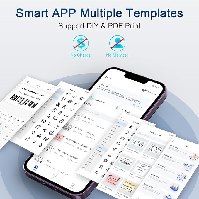 CLABEL Desk Bluetooth Barcode Label Printer: Label Maker with Direct Thermal Printing, 3 Inch Print Width for Barcodes Address Shipping Warehouse with 1 Roll Label (3 Inch Soot)