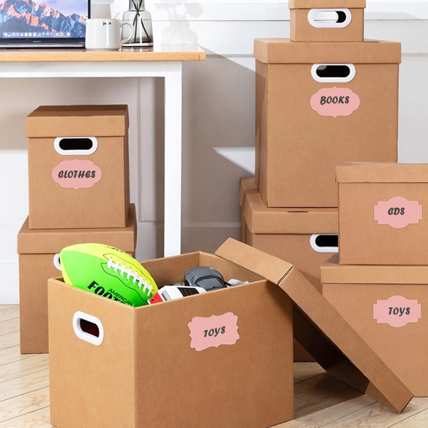 SALEMAR 2 x 3 inch Rose Gold Sticker Labels 200PCS Sticky Tag Stickers for Essential Oil, Bottles, Food, Jars, Canning, Christmas(Rose Gold)