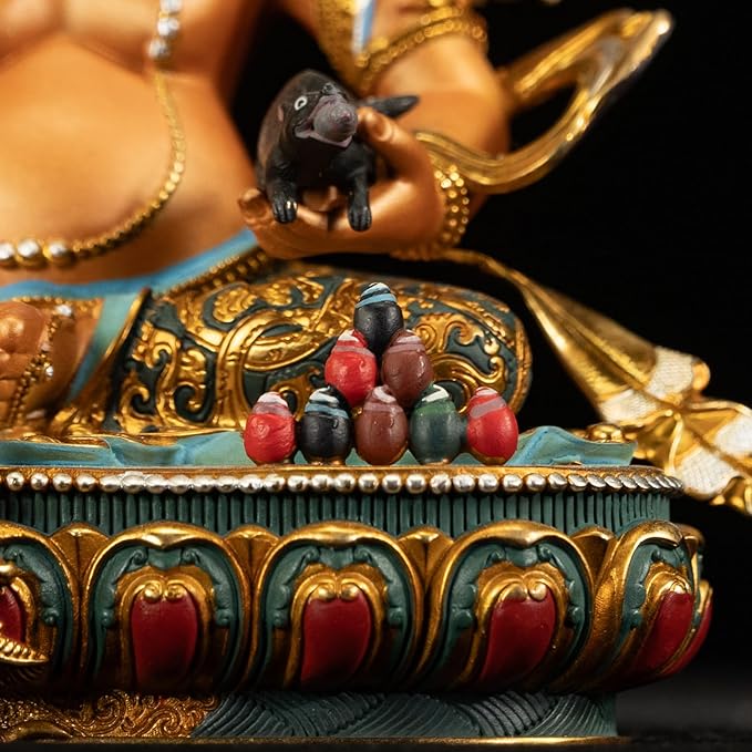 Handmade Brass Buddha Vajrayana Statue, Wax Modeling, Handicraft in Nepal, Feng Shui Decoration attracts Wealth,10.62"