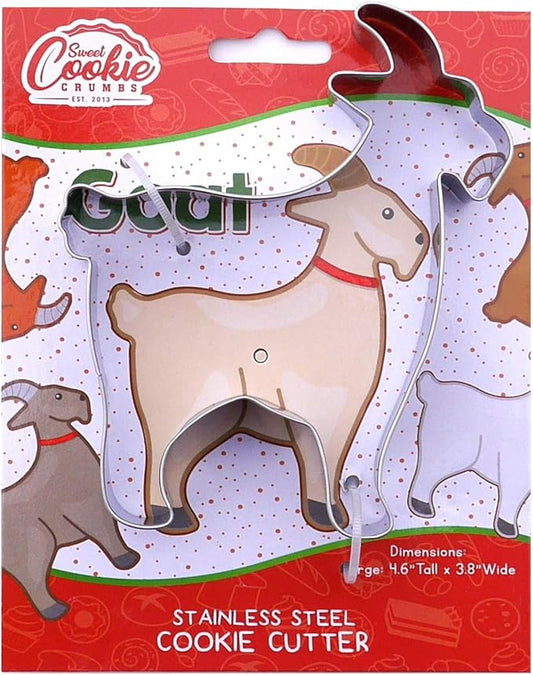Goat Farm Animal Cookie Cutter, Premium Food-Grade Stainless Steel, Dishwasher Safe