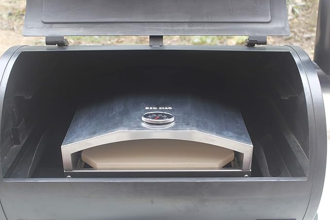 Red Stag Pellet Grill Pizza Oven Attachment Stainless Steel Outdoor Pizza Oven with Pizza Stone Kit Accessory Set for Traeger/Pit Boss/Camp Chef/Embers Wood Pellet Smoker Grills