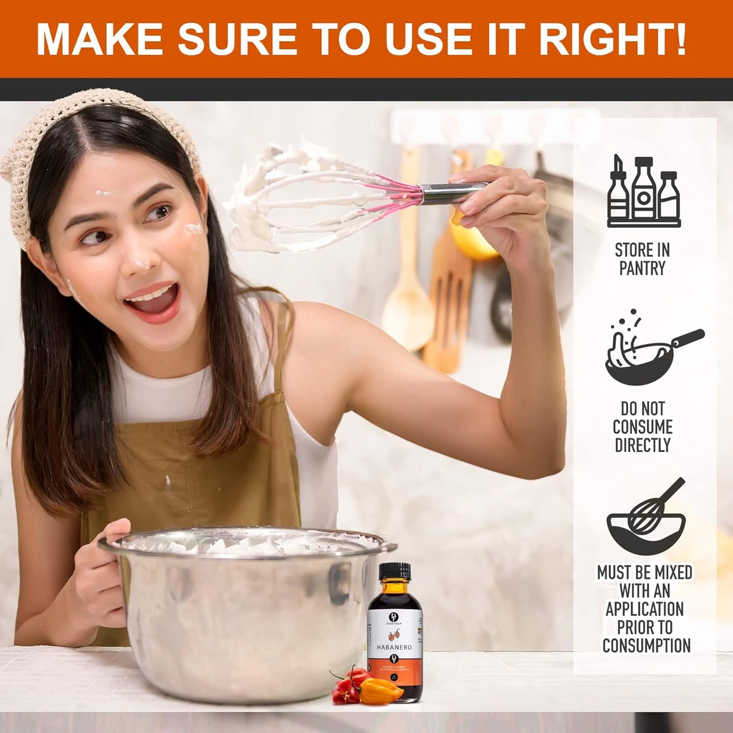 Dolce Flav Natural Habanero Extract (Oil-Soluble) 2 oz – Kosher, Sugar-Free, Concentrated Spicy Habanero Flavoring for Savory Dishes, Sauces & Confections, Includes Measured Dropper