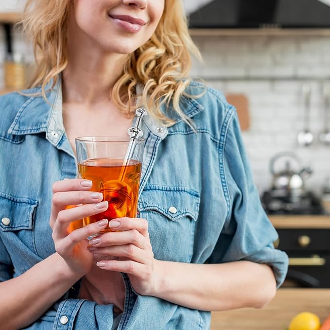 Numola Long Handle Tea Ball Stainless Steel, 2Pcs Premium Tea Infuser Filter for Loose Leaf Tea, Reusable Fine Mesh Tea Interval Diffuser Strainer for Cup and Teapot