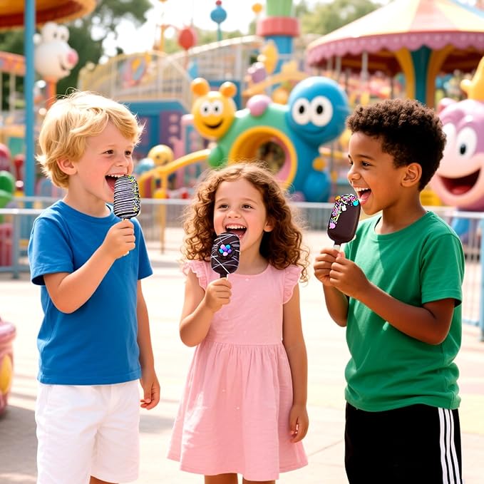 Juome Cake Pop Mold Kit, 2 Pack 8 Cavities Cakesicle Molds Silicone with 100 Wooden Sticks & 100 Packaging Bags with Ties, Cake Pop Maker Supplies Accessories, Baking Tools for Home Baking Desserts