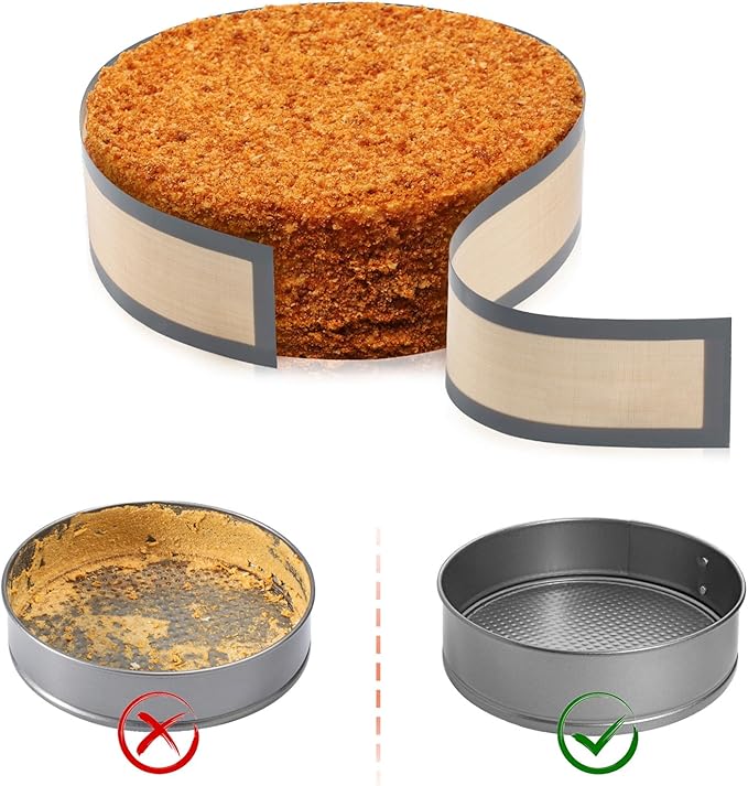 Non Sick Silicone Baking Mat for Springform Pan 9 inch, Prevent cake from Sticking to Bottom and Side, Easy Clean Silicone mat for Cheesecake Pan