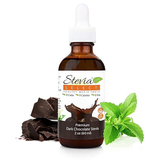 Stevia Select Dark Chocolate Pure Flavored Liquid Stevia – Zero Calorie Coffee, Tea, Drink & Baking Sweetener, All-Natural, No Erythritol, Keto-Friendly Sugar Alternative, 300 Servings – 2 Oz (1 Pack)