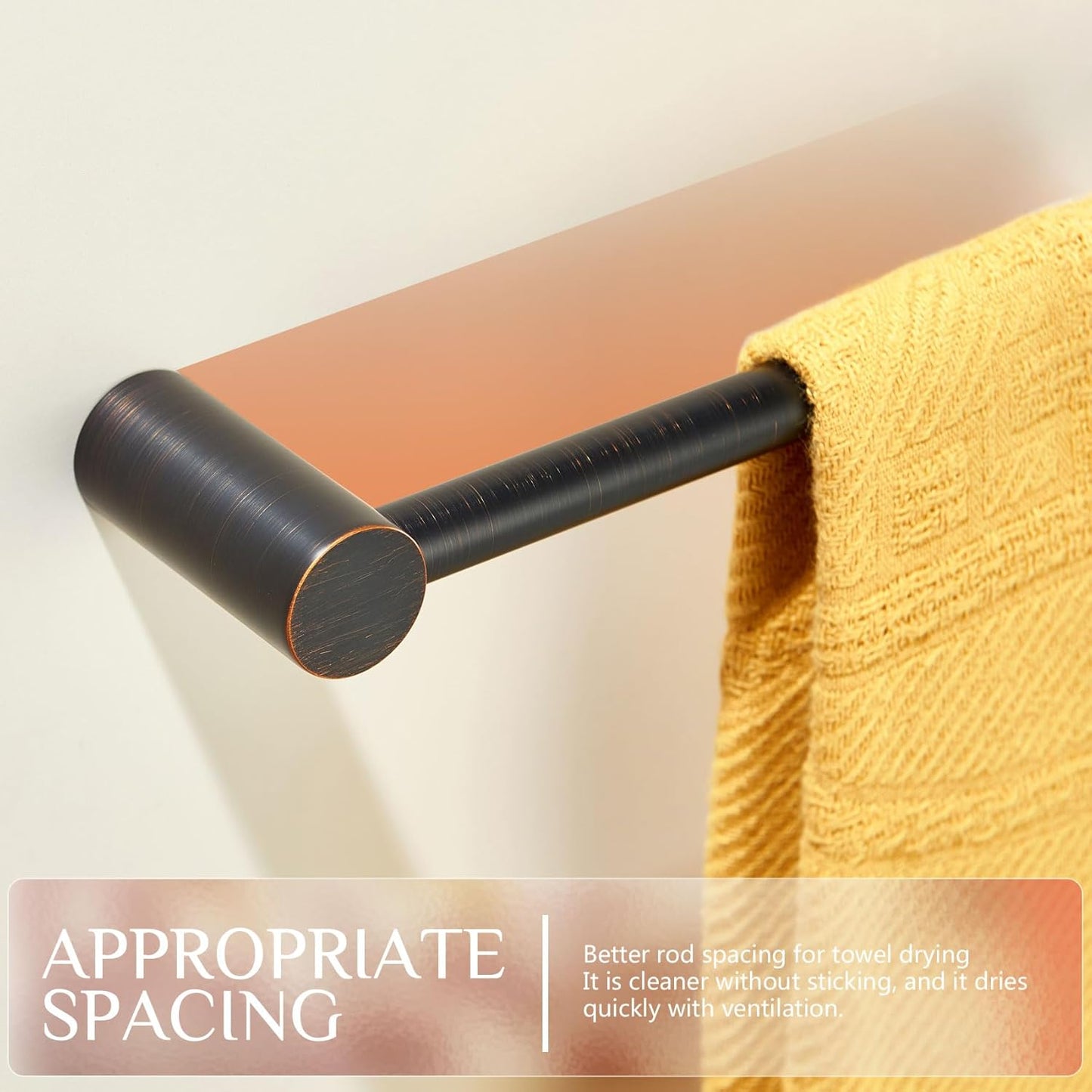 KOKOSIRI Bathroom Towel Rack Wall Mounted 24'' Bath Towel Bar Holder for Bathroom Hardware Accessories Oil Rubbed Bronze Stainless Steel, B4007ORB-L24