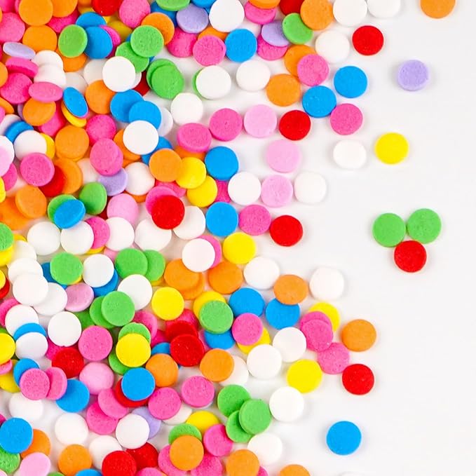 Rainbow Round Sprinkles, Birthday Confetti Edible Cake Decorations, Round Sprinkles For Cupcake, Cake Decorating, Ice Cream, Cookie, 150g/5.29oz