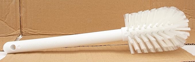 SPARTA Large Water Bottle Brush Ideal for Wide-Mouth Jars, Bottles and Tumblers, Dishwashing Tool with Handle for Home and Commercial Kitchens, Plastic, 12 Inches, White, (Pack of 6)