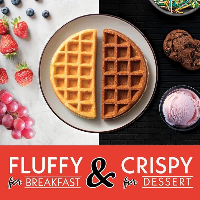 Gourmia Belgian Waffle Maker – Adjustable Browning Control, Nonstick Plates, Ready & Power Indicator Lights, Compact Upright Storage, Cool-Touch Handle