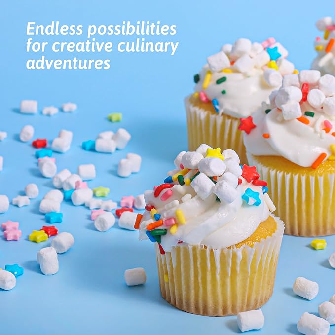 Palm and Plenty Dehydrated Marshmallow Bits | For Cereal, Hot Chocolate, Cocoa, Ice Cream and Desserts | Irresistible Sweet Treats for Snacking and Baking - Vanilla (1.1 Lb Bag)