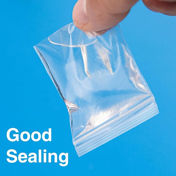 600pcs 2" x 2" Clear Zip Bags, 2 Mil Thick, Small Zip Poly Bags, Reclosable Zip Seal Plastic Bags for Necklace, Ring, Coin, Beads, Jewelry, Pill