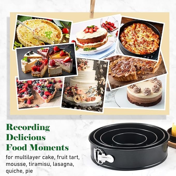 7 Inch Springform Pan for Instant Pot 6, 8 Qt Pressure Cooker 50Pcs Parchment Paper Baking Mold Round Leakproof Nonstick Removable Bottom Bakeware for Cake Cheesecakes Pizza and Quiches Accessories