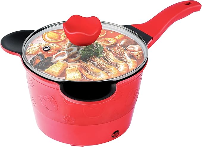 Electric Hot Pot 1.5L, Portable Mini Cooker for Ramen, Soup, Noodles & More – Fast Heating, Adjustable Temp, Non-Stick Pot, Auto Shutoff – Ideal for Dorms, Office, Travel