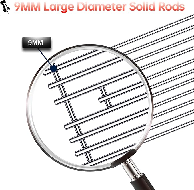 9MM 16517 Grill Grates Replacement for Bull Grill Replacement Parts, BBQ Bull Brahma 5 Burner 57568, 57569, 57568CE, 19” Lion Premium 40” 4 Burner L90000, 90000, 65073 Stainless Steel Grids