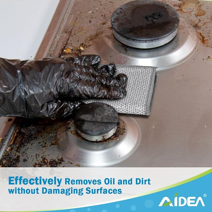 AIDEA Non Scratch Wire Dishcloth 24PK, Wire Dishwashing Rag for Wet and Dry, Washable Dish Rags No Odor, Cleaning Pads Steel Scrubber for Cookware, Sinks, Dishes, Stove Tops, 7"×8"