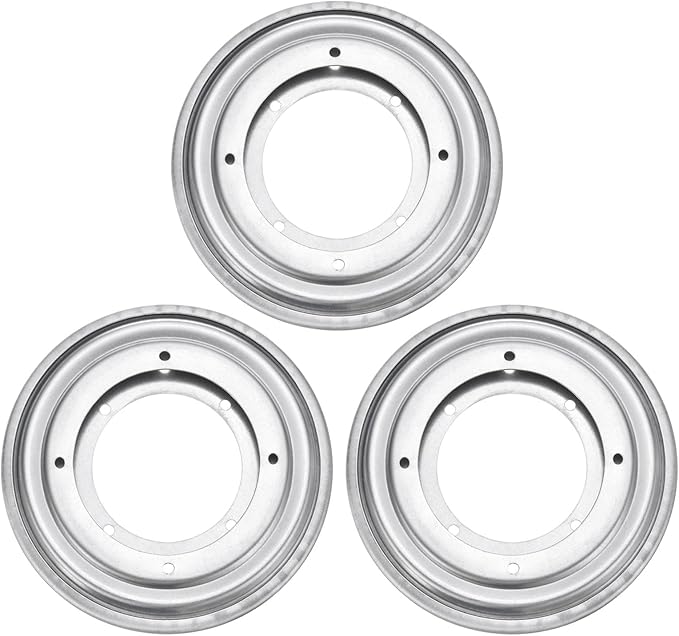 uxcell 3Pcs 5.5 Inch Rotating Bearing Plate, Swivel Plate Stand Lazy Susan Hardware Round Turntable Base Tray for Table Serving Tray Revolving Shelve, Silver