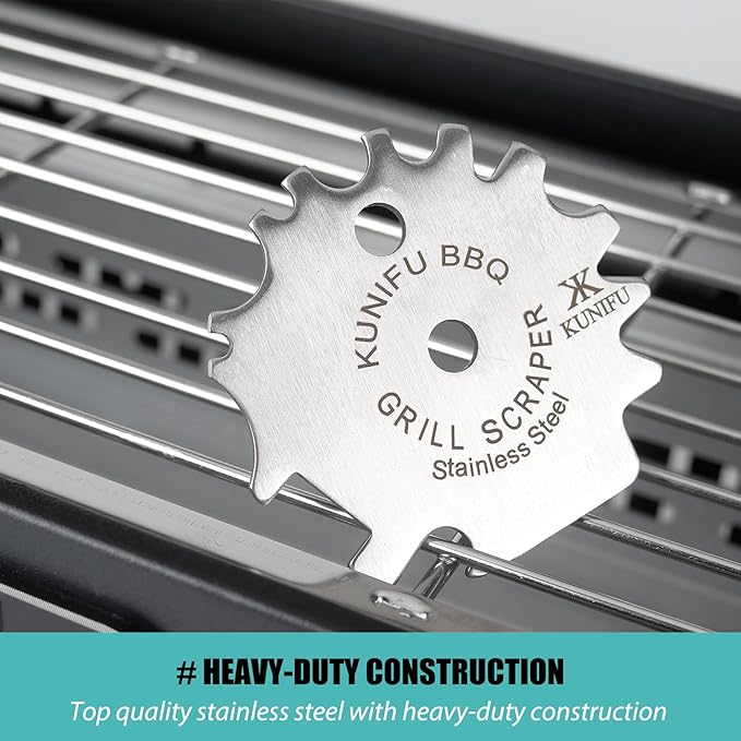 KUNIFU BBQ Grill Scraper, Stocking Stuffers, Bristle-Free for Griddle, Kitchen Gadgets Cleaner, Camping Accessories, Ideal Gifts for Christmas, for Men, Dad, Husband, Boyfriend, Fathers Day