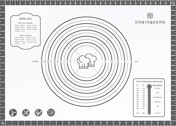 Silicone Mat, 28 x 20inch Extra Large Non-stick Pastry Baking Mat with Measurement, Resuable Thick Cookie Sheet Counter Mat, Dough Rolling Mat, Oven Liner, Fondant/Pie Crust Mat