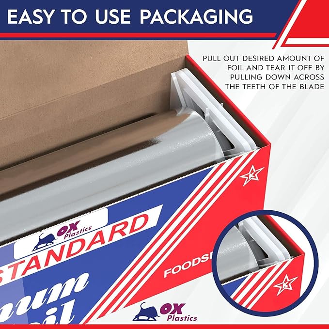 Standard Premium Aluminum Foil | 12”x1000 Feet Long | Industrial Size and Strength | Commercial Grade & Length Foil Wrap for Food Service Industry and Home Use| Strong Silver (1 Pack)